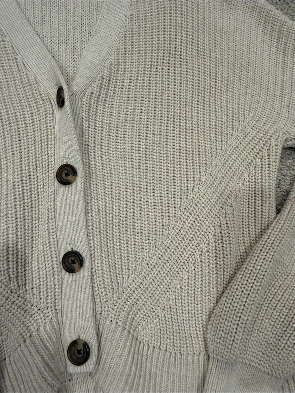 GAP Neutral Cream Button-Front Knit Cardigan